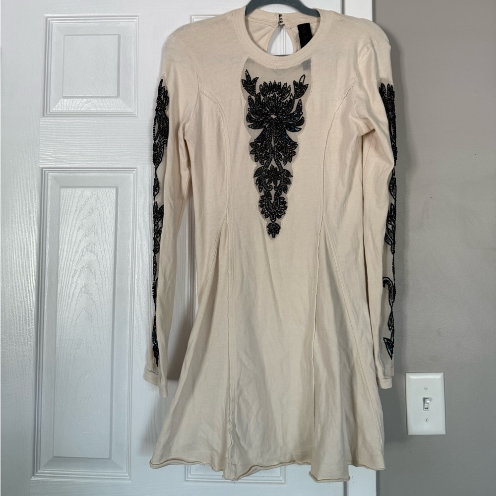 Free People New Romantics Ivory Lace Sweater Dress